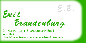 emil brandenburg business card